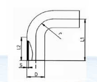 PVDF 對焊管件 加長型90度大彎頭